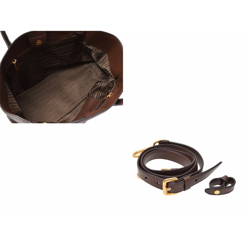 Prada Tote Calfskin Daino Bag Brown Vitello - Picture 9 of 11